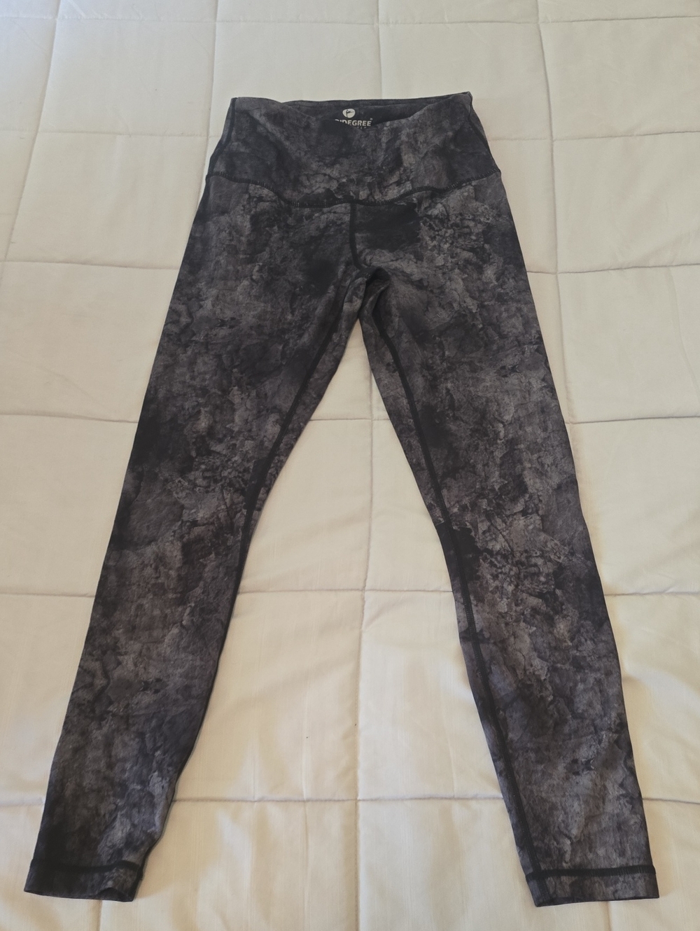 90 Degrees High-Waist Marble Leggings - Black